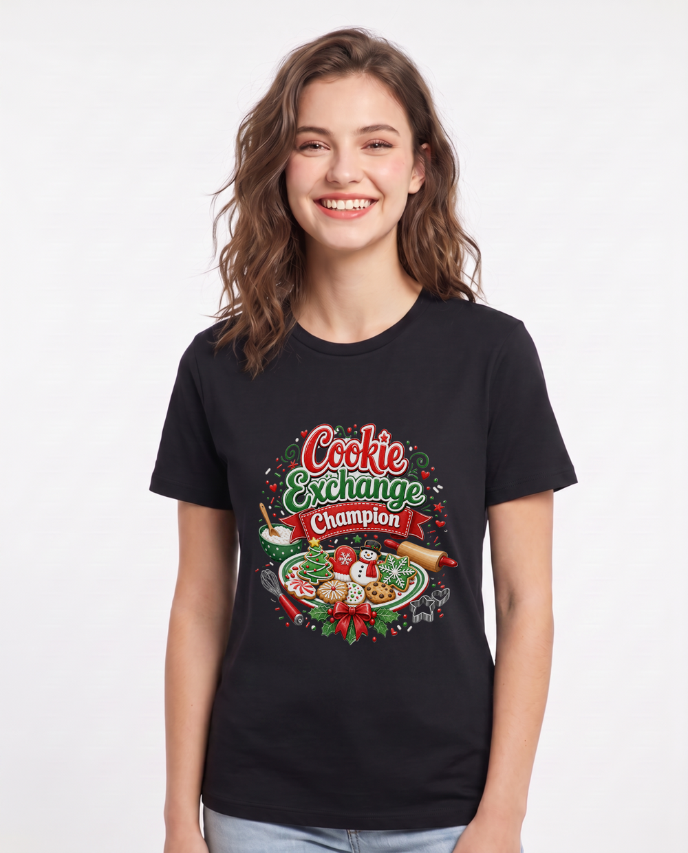 Cookie Exchange Champion Women's Black T-Shirt product image 2