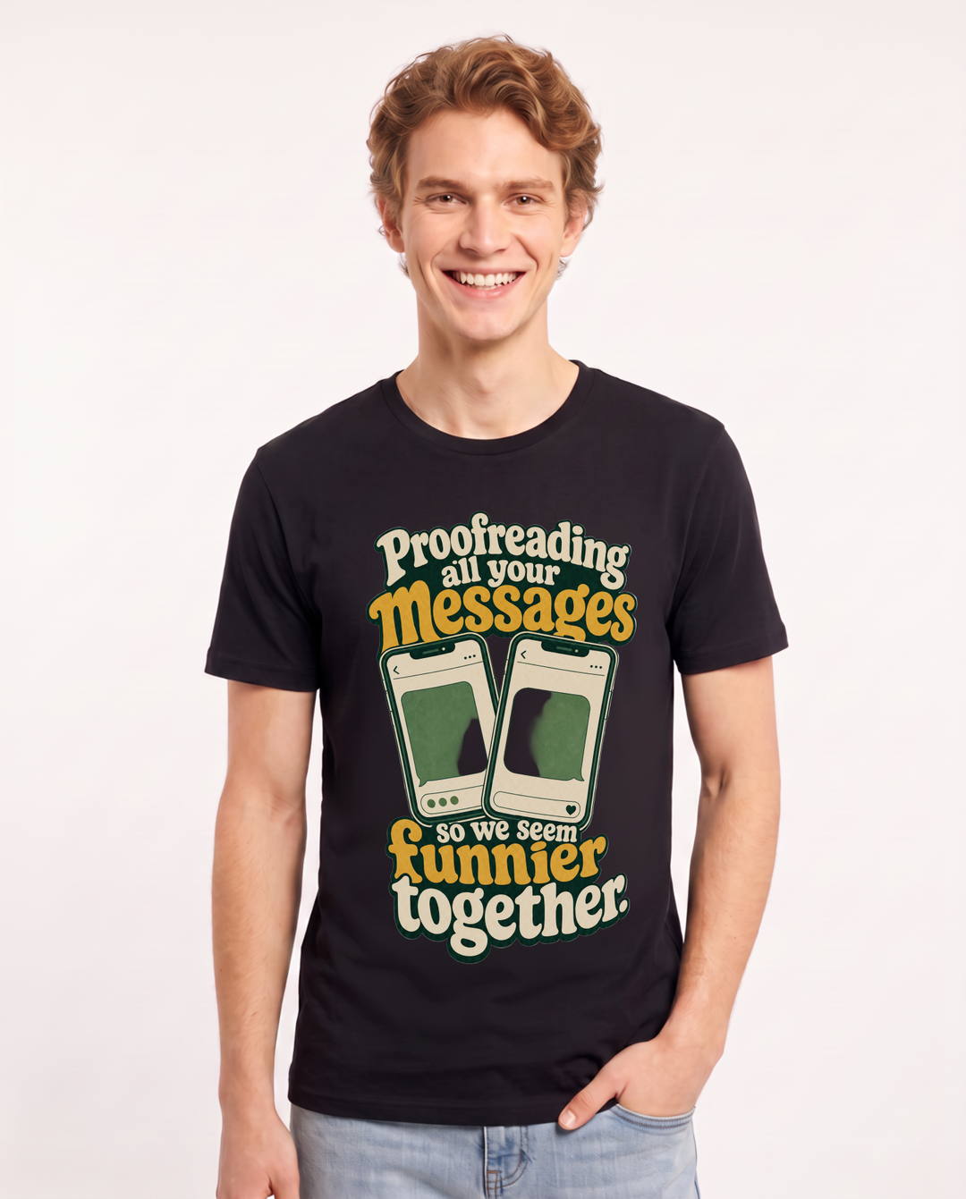 Couples Black T-Shirt for Men – Everyday Expression Graphic Tee product image 3