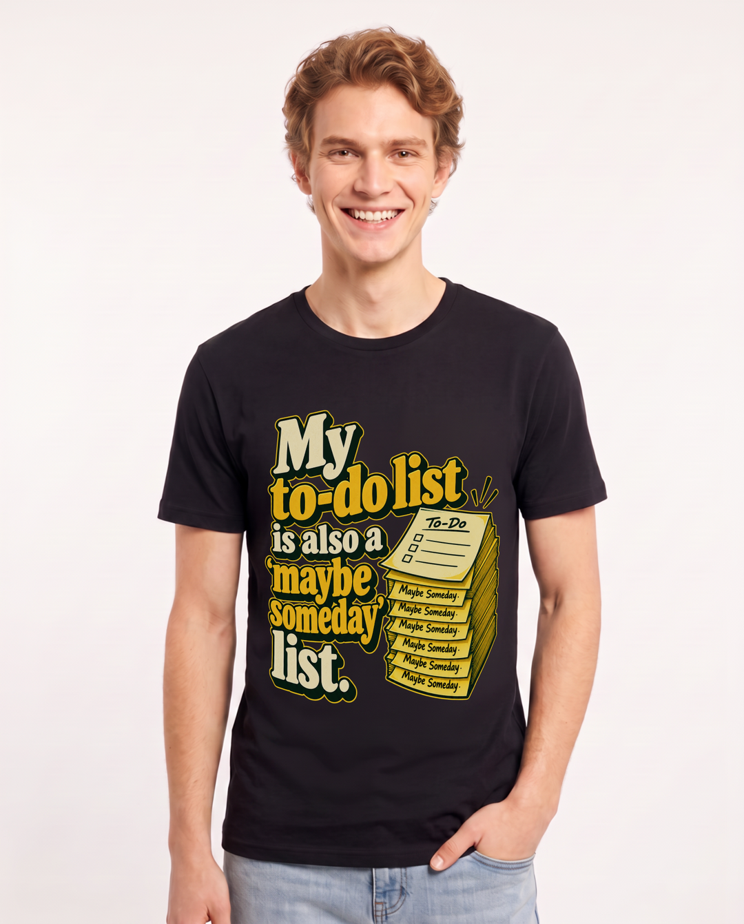 Meme Black T-Shirt for Men – Everyday Expression Graphic Tee product image 3