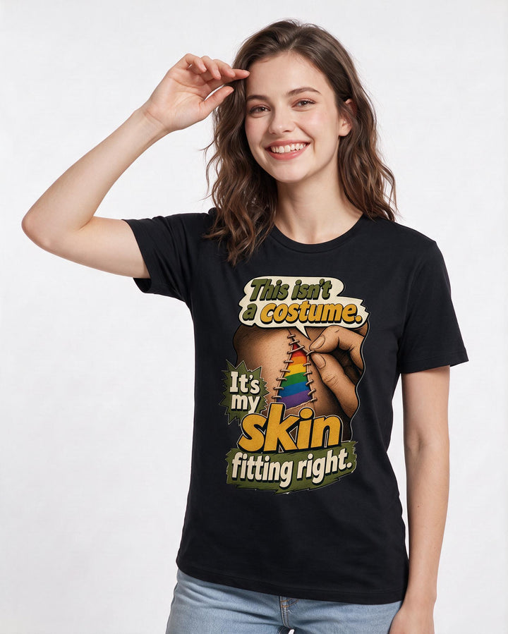 Pride Women's Black T-Shirt – This isn't a costume. It's my skin product image 3