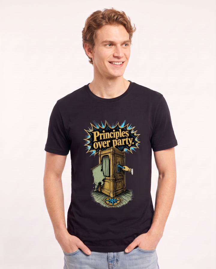 Principles over party. - Men's Black T-Shirt product image 1