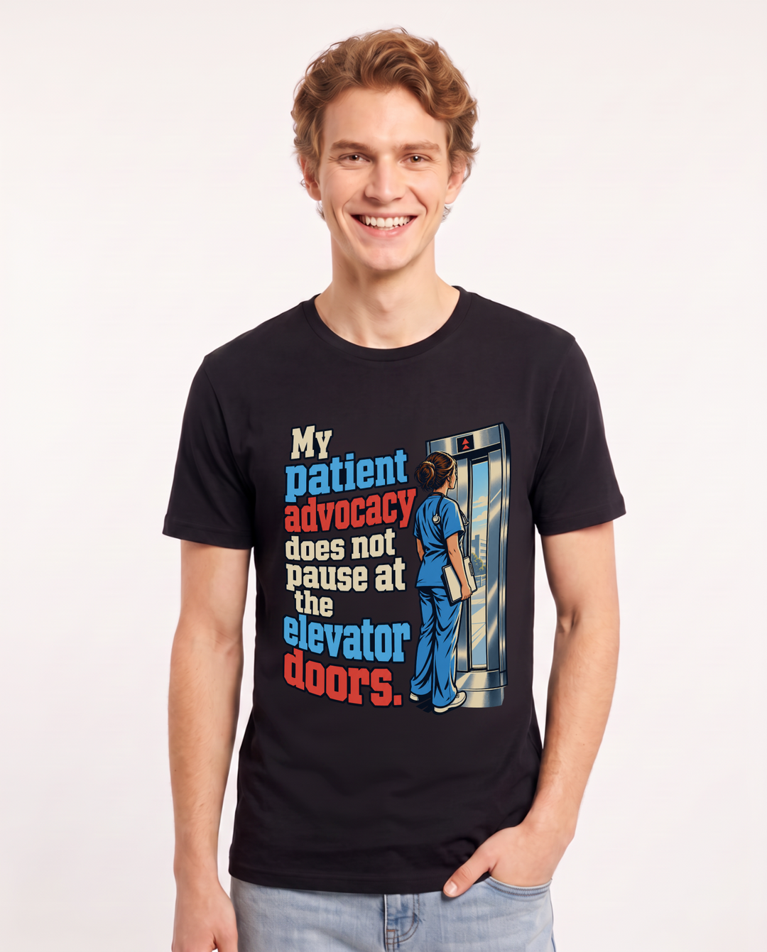 Nurse Black T-Shirt for Men – Nursing Life Graphic Tee product image 3