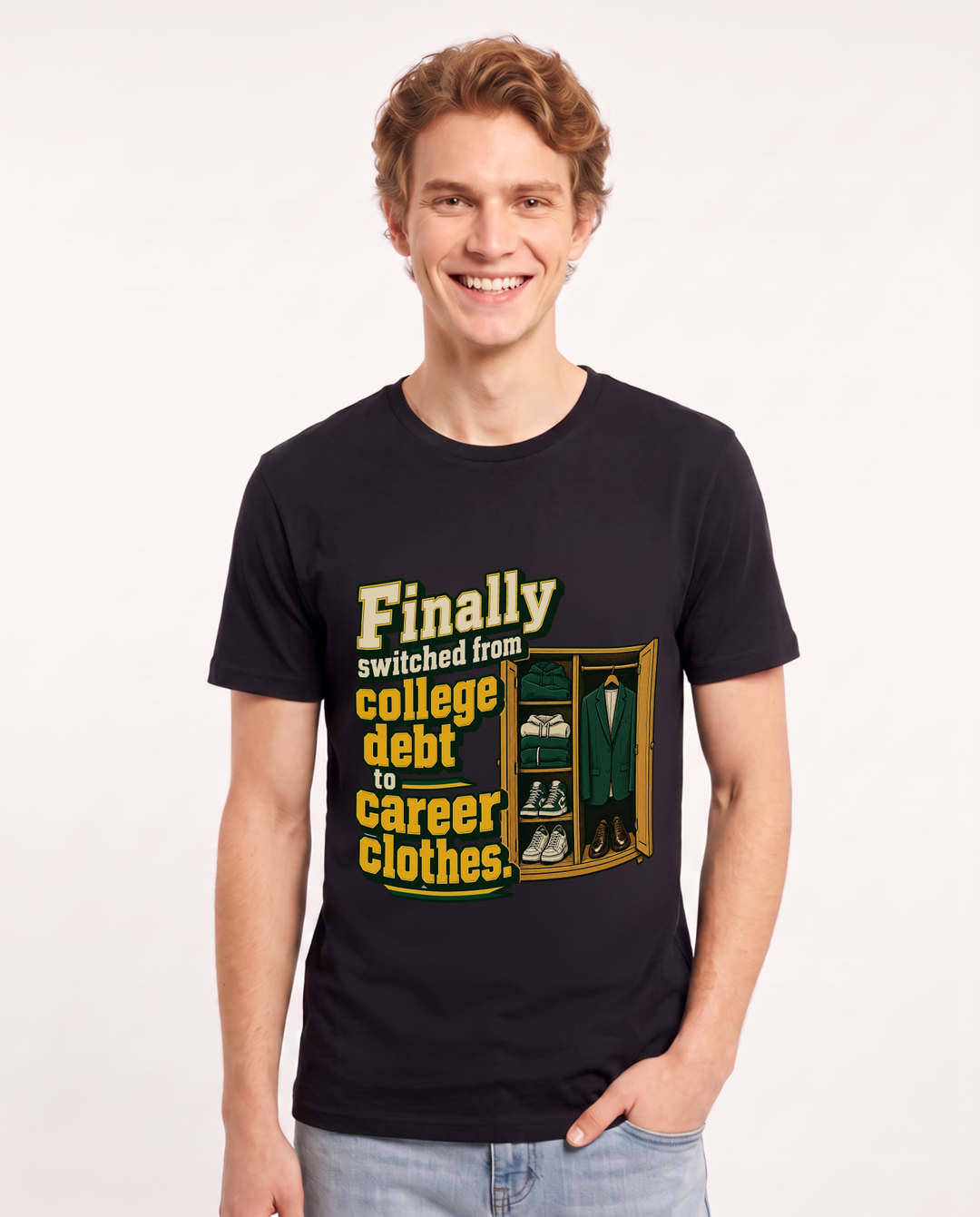 Graduation Black T-Shirt for Men – Everyday Expression Graphic Tee product image 3
