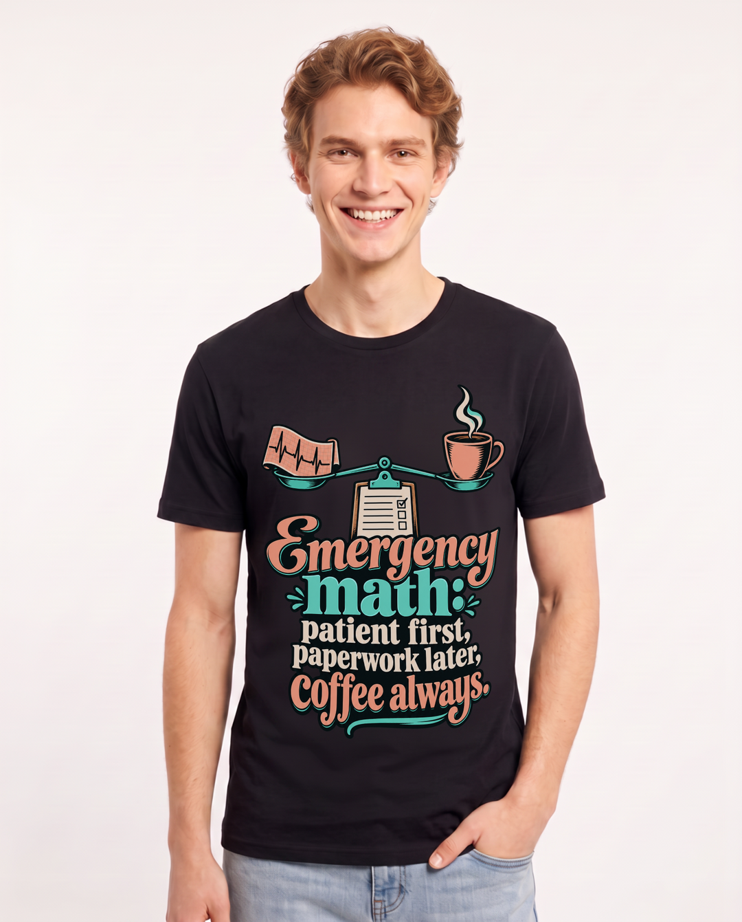 Nurse Black T-Shirt for Men – Nursing Life Graphic Tee product image 3