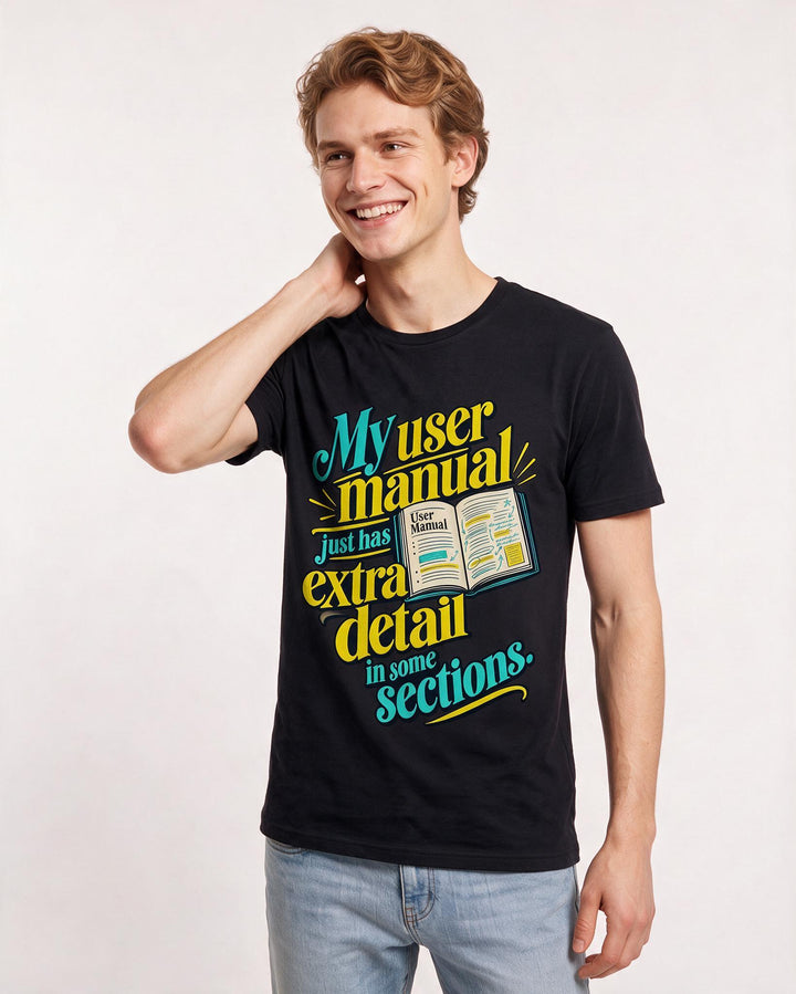 Neurodiversity Black T-Shirt for Men – Everyday Expression Graphic Tee product image 1