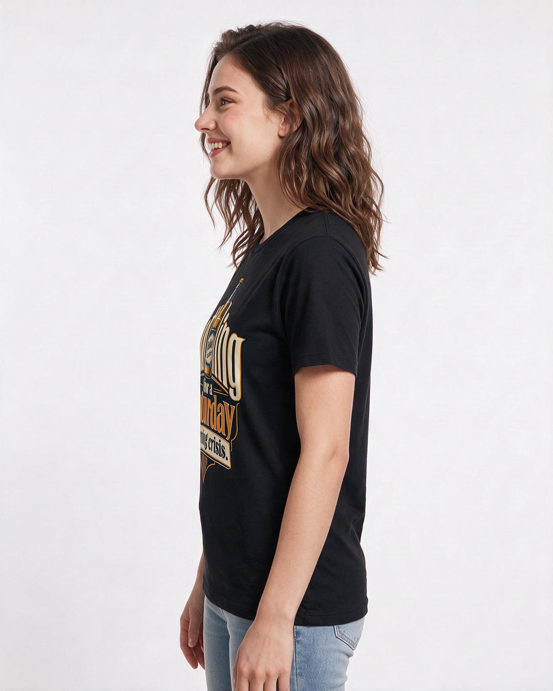 Beer Black T-Shirt for Women – Everyday Expression Graphic Tee product image 2