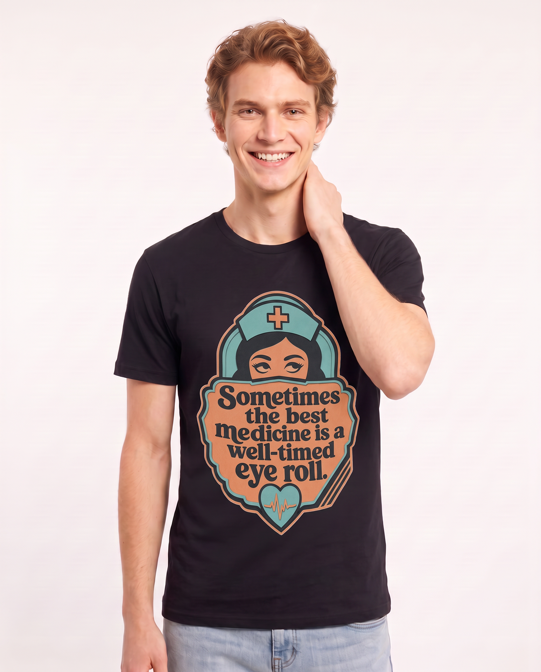 Nurse Gift Men's Black T-Shirt - Sometimes the best medicine is a product image 3
