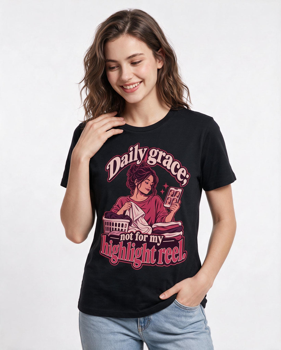 Christian Faith Black T-Shirt for Women – Everyday Expression Graphic Tee product image 1