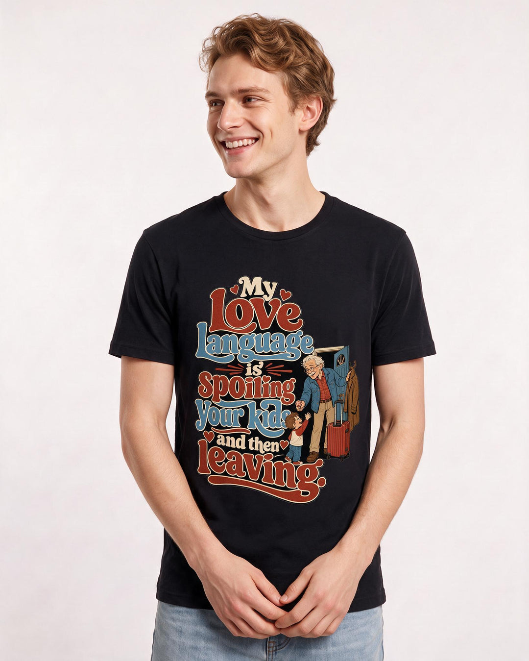 Grandparent Black T-Shirt for Men – Everyday Expression Graphic Tee product image 3
