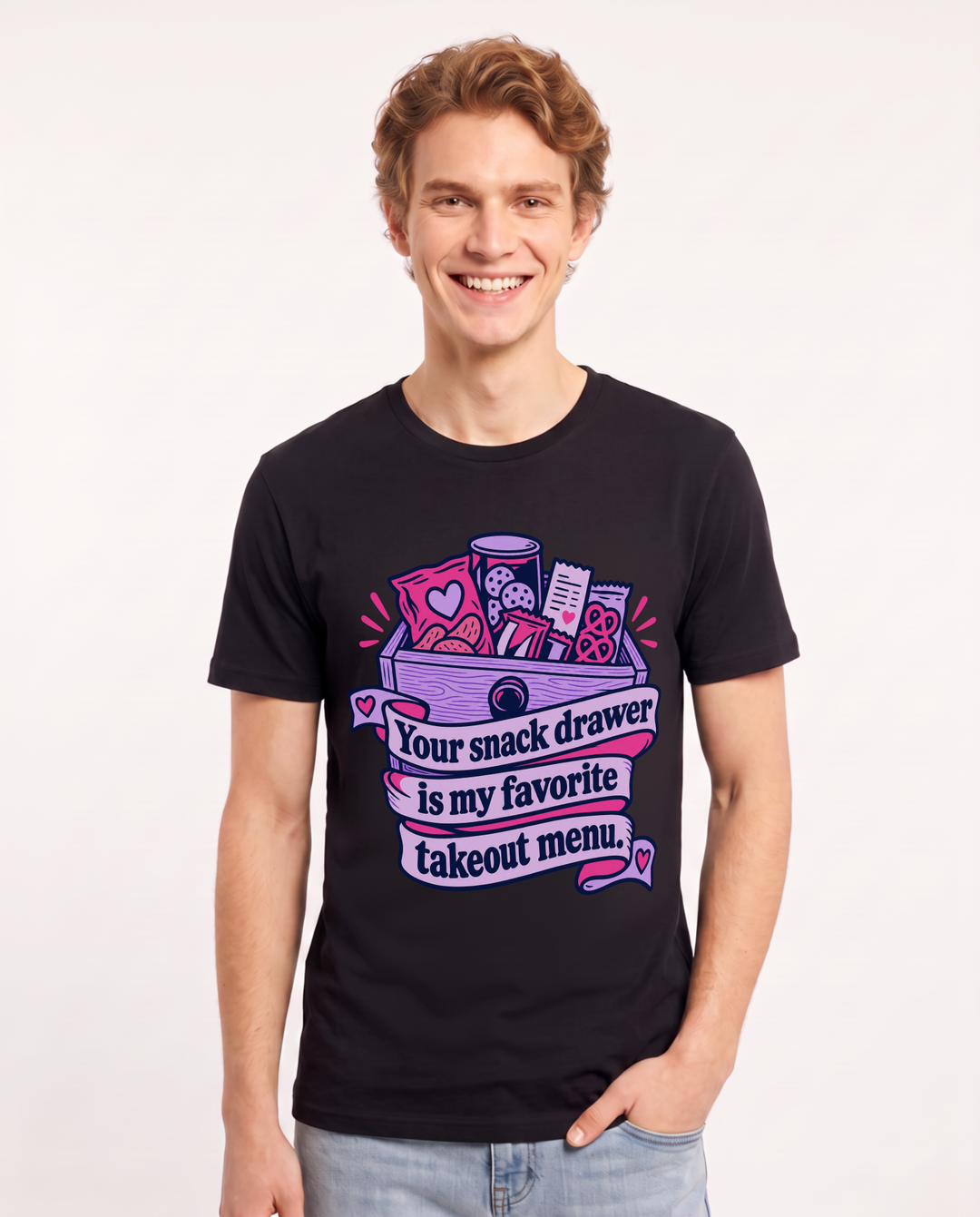Couples Black T-Shirt for Men – Everyday Expression Graphic Tee product image 3