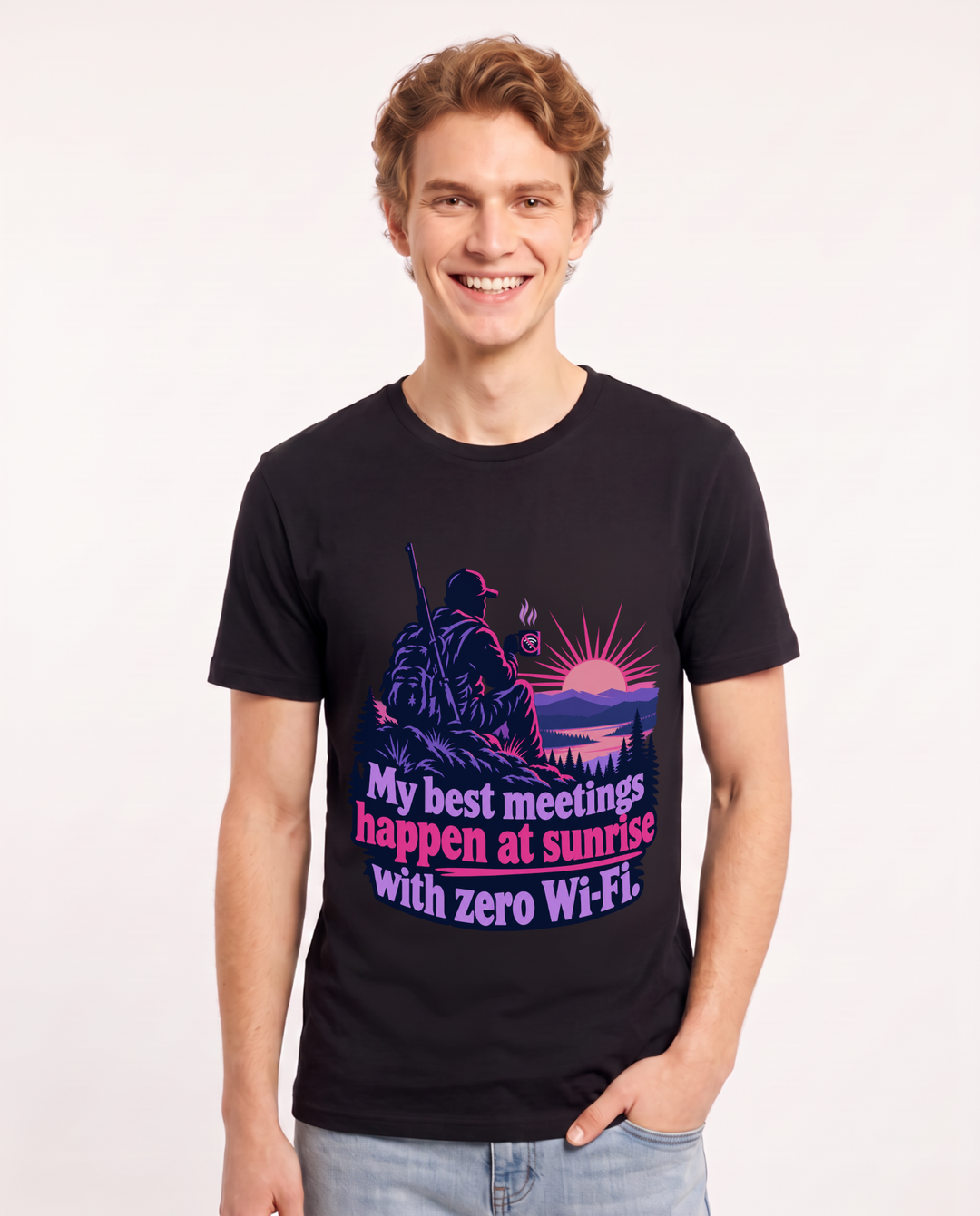 Hunting Black T-Shirt for Men – Everyday Expression Graphic Tee product image 3