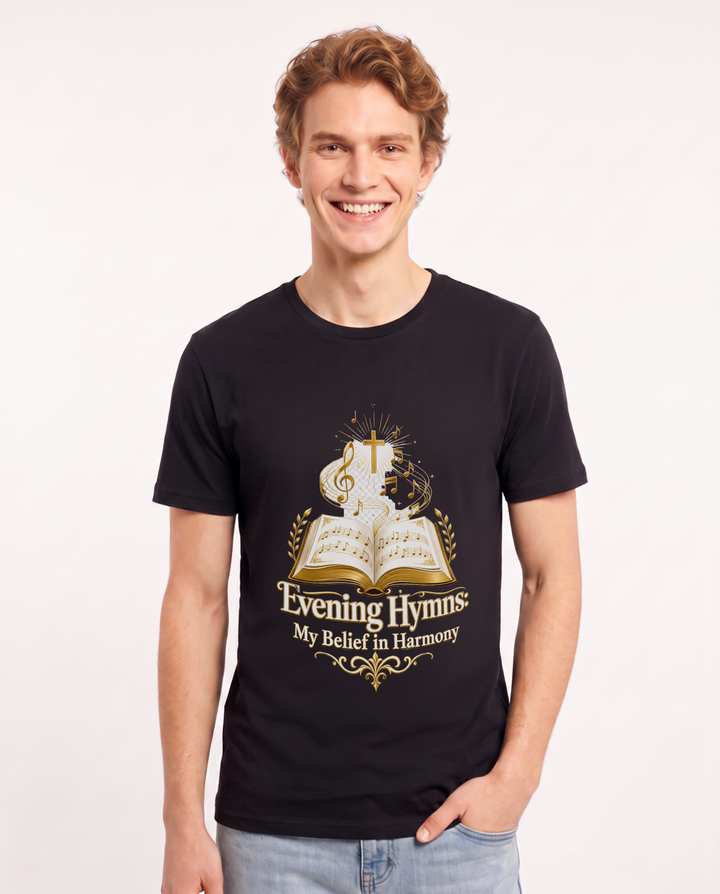 Evening Hymns: My Belief in Harmony Men's Black T-Shirt product image 2