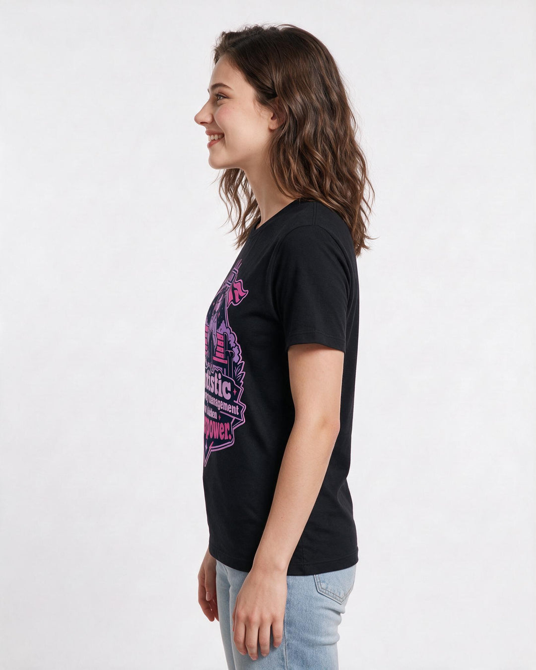 Neurodiversity Black T-Shirt for Women – Everyday Expression Graphic Tee product image 2