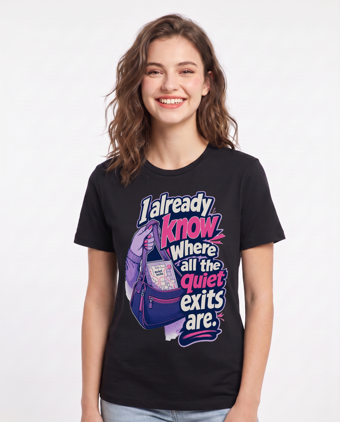 Neurodiversity Black T-Shirt for Women – Everyday Expression Graphic Tee product image 3