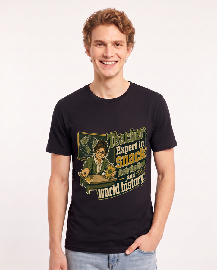 Teacher Black T-Shirt for Men – Everyday Expression Graphic Tee product image 1