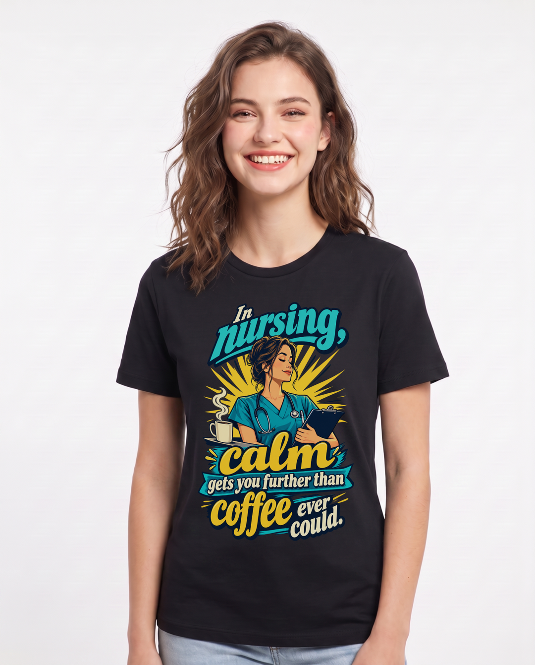 Nurse Black T-Shirt for Women – Nursing Life Graphic Tee product image 3
