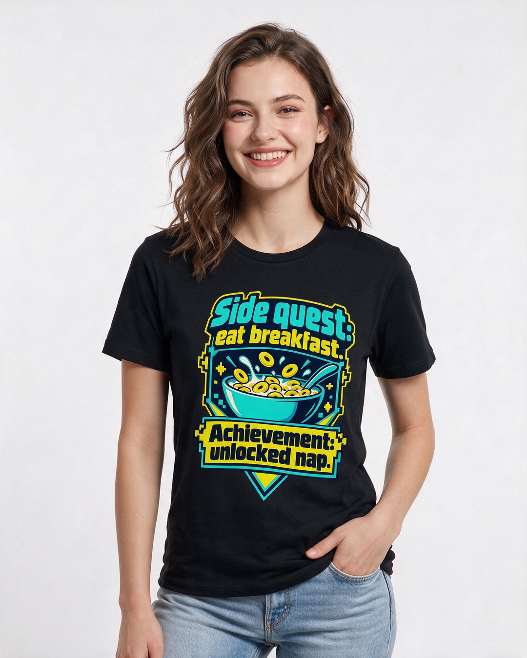 Gaming Black T-Shirt for Women – Game Night Graphic Tee product image 1