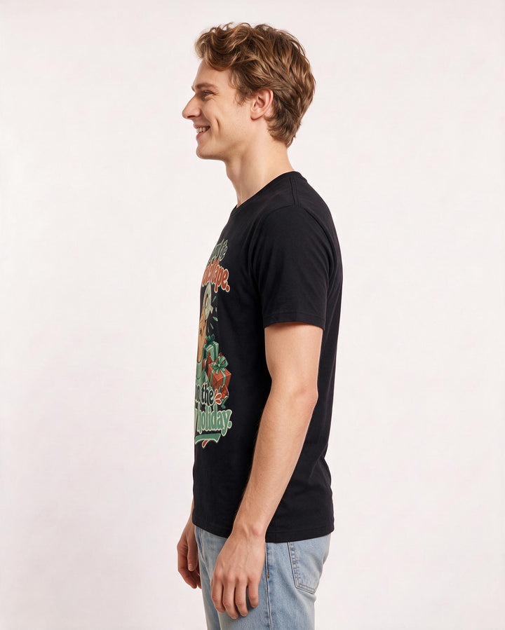 Christmas Black T-Shirt for Men – Holiday Theme Graphic Tee product image 2