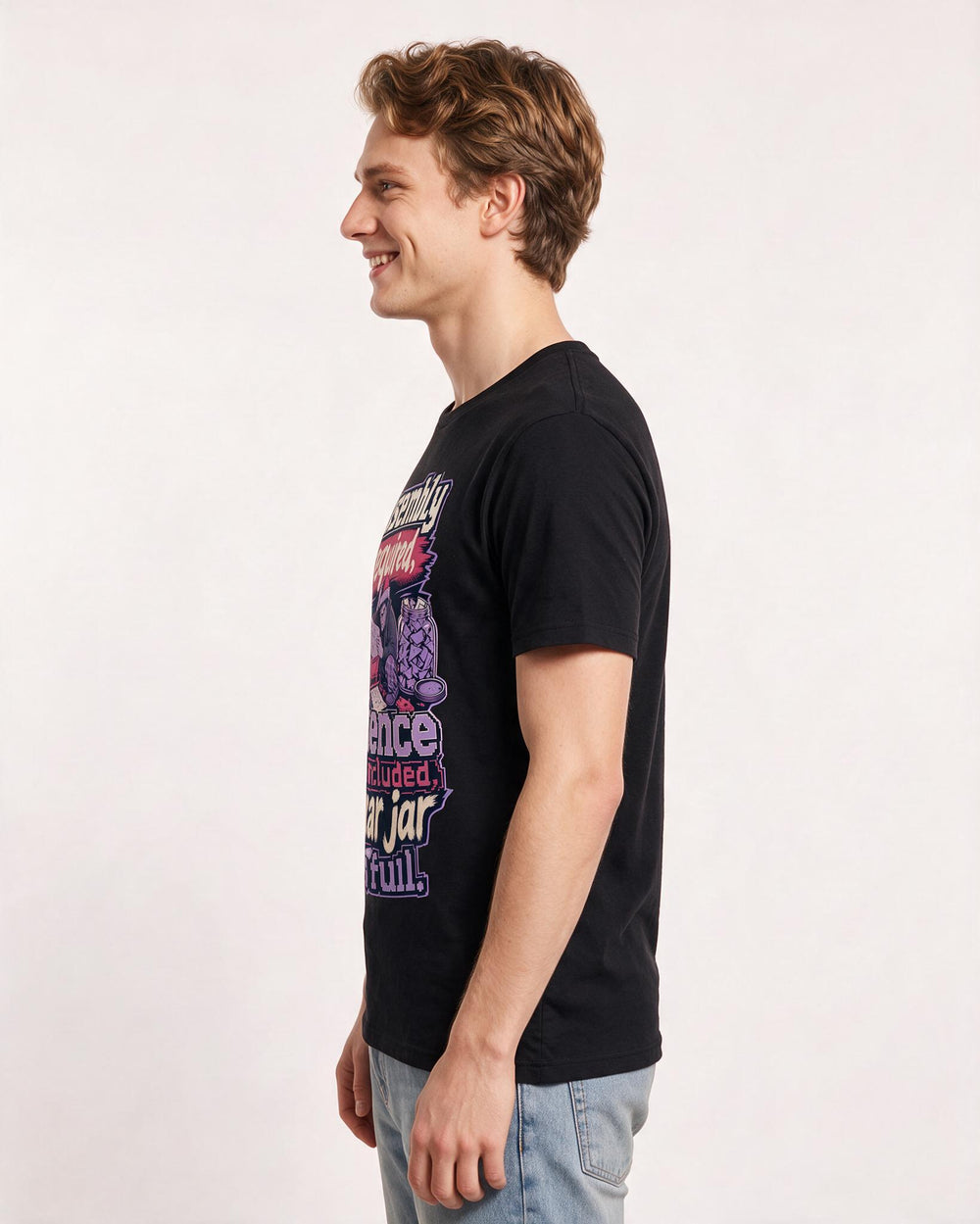 Funny Christmas Men's Black T-Shirt – Assembly required, patience not product image 2