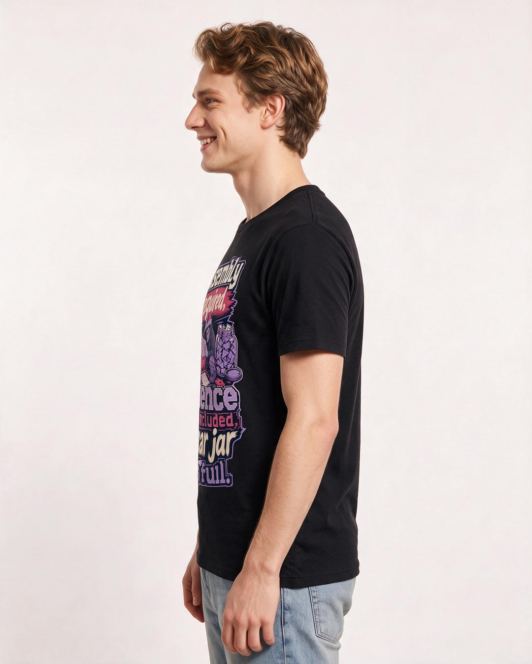 Funny Christmas Men's Black T-Shirt – Assembly required, patience not product image 2