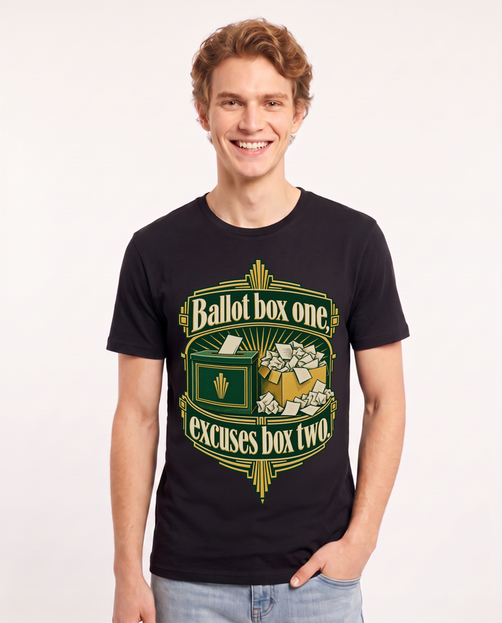 Political Statement Black T-Shirt for Men – Everyday Expression Graphic Tee product image 3