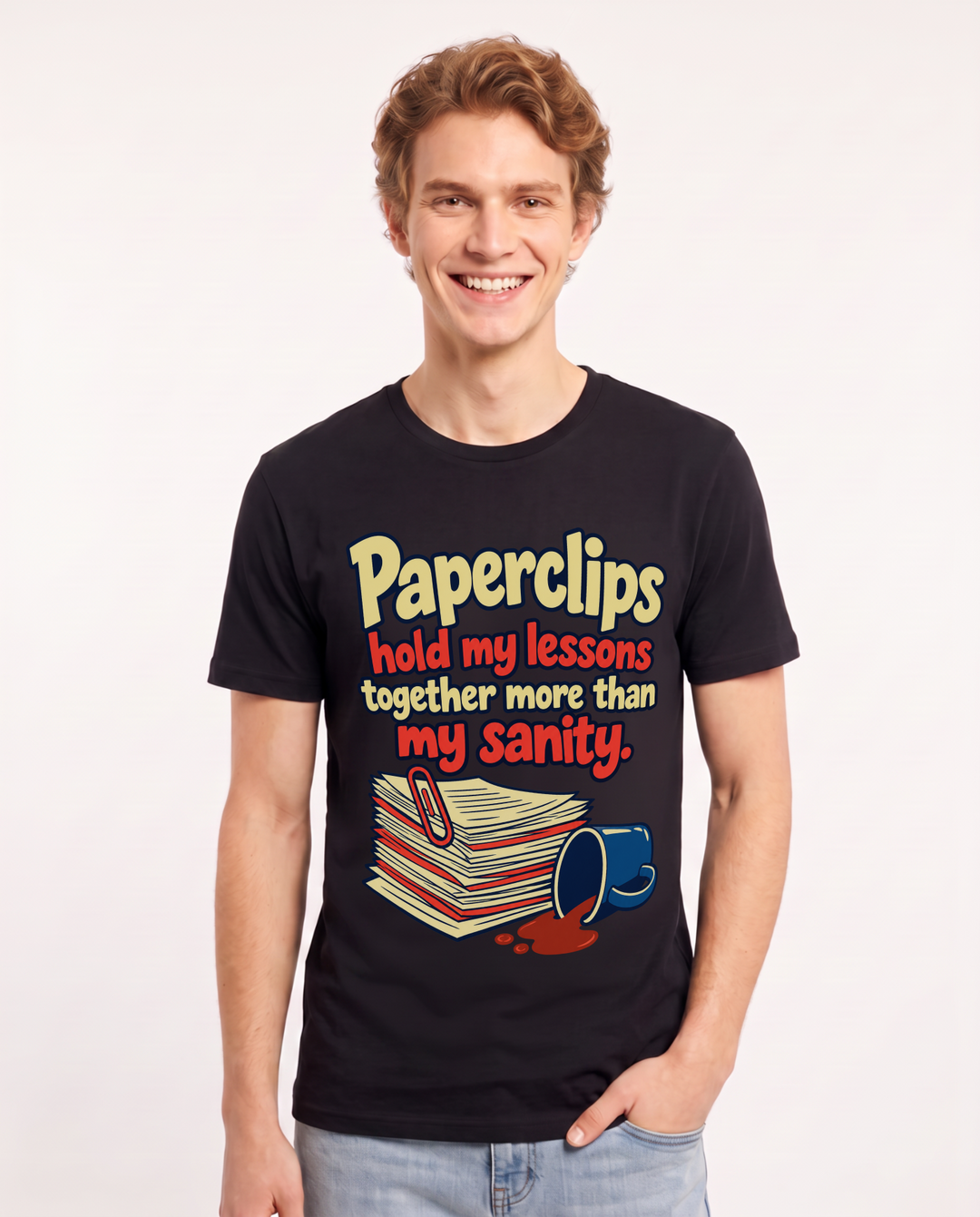 Teacher Black T-Shirt for Men – Everyday Expression Graphic Tee product image 3