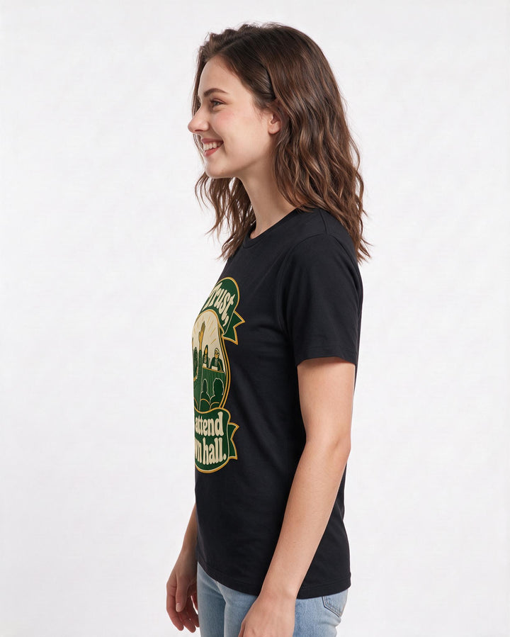 Political Statement Black T-Shirt for Women – Everyday Expression Graphic Tee product image 2