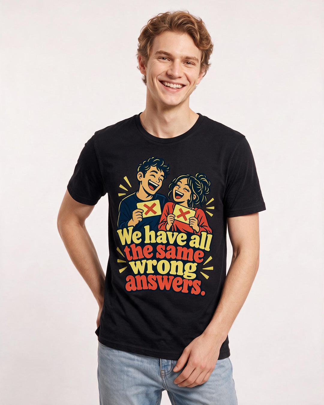 Couples Black T-Shirt for Men – Everyday Expression Graphic Tee product image 1