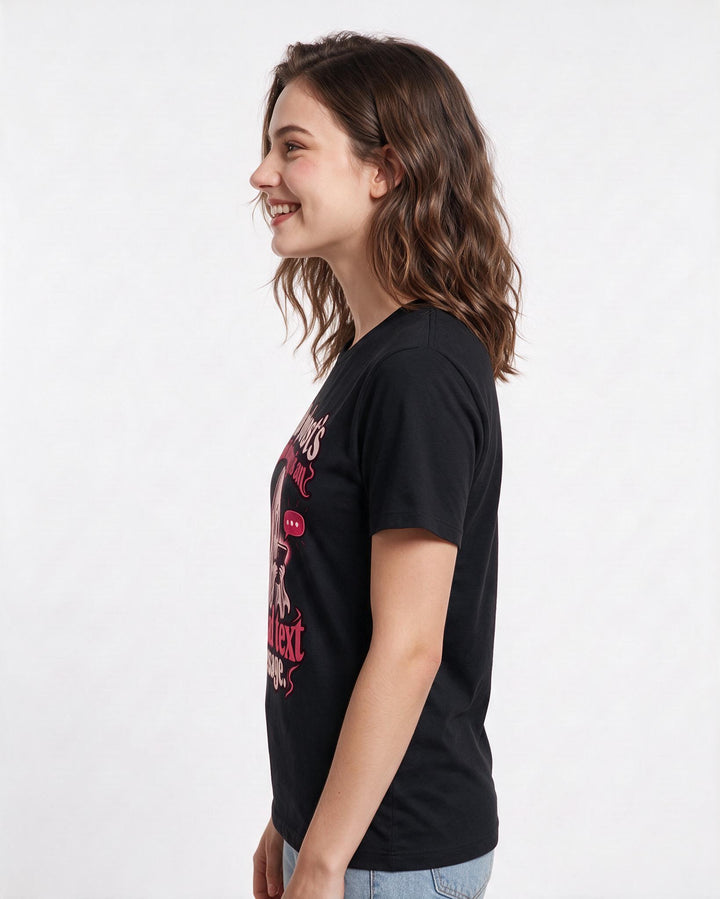 Halloween Black T-Shirt for Women – Halloween Theme Graphic Tee product image 2