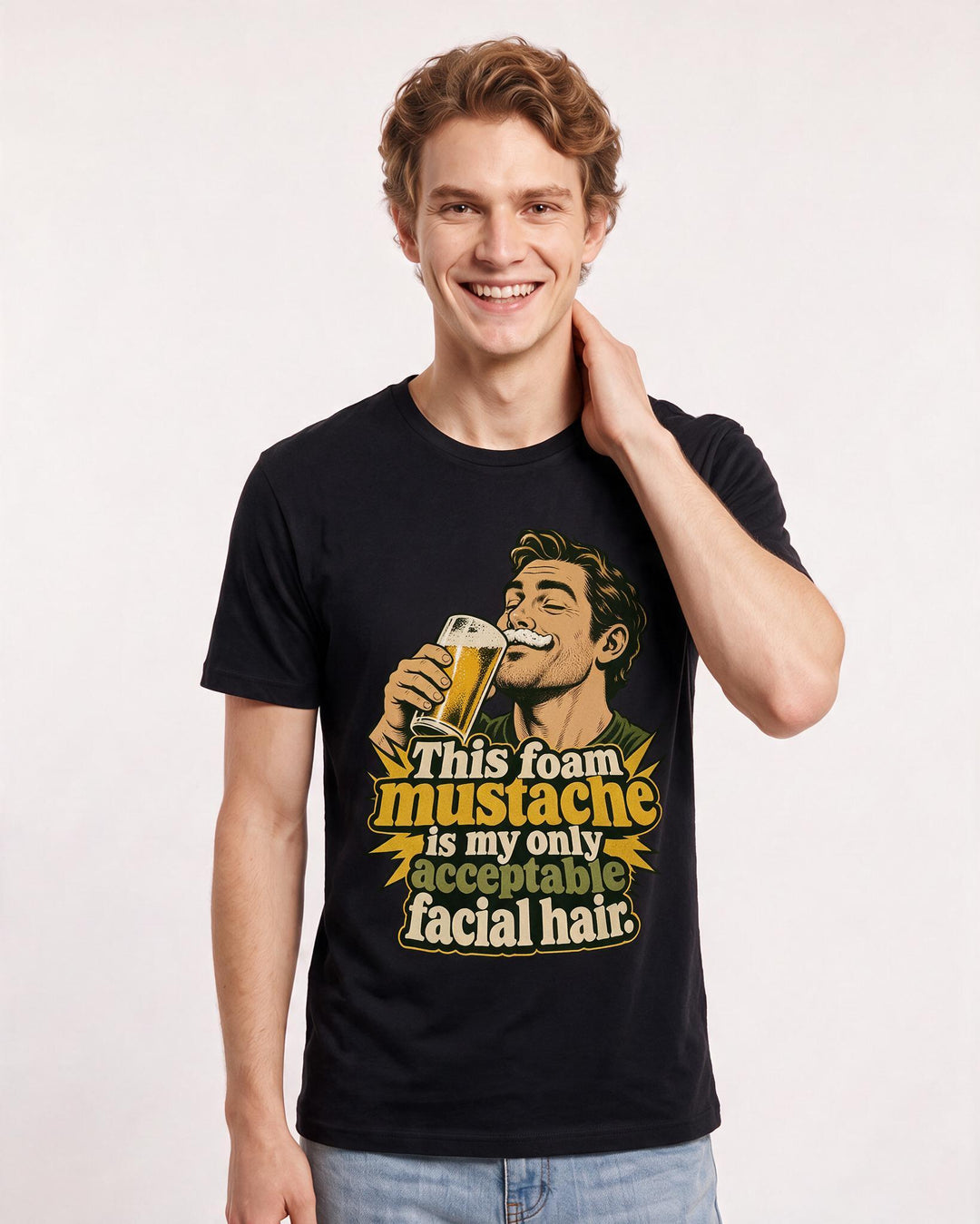 Beer Black T-Shirt for Men – Everyday Expression Graphic Tee product image 1