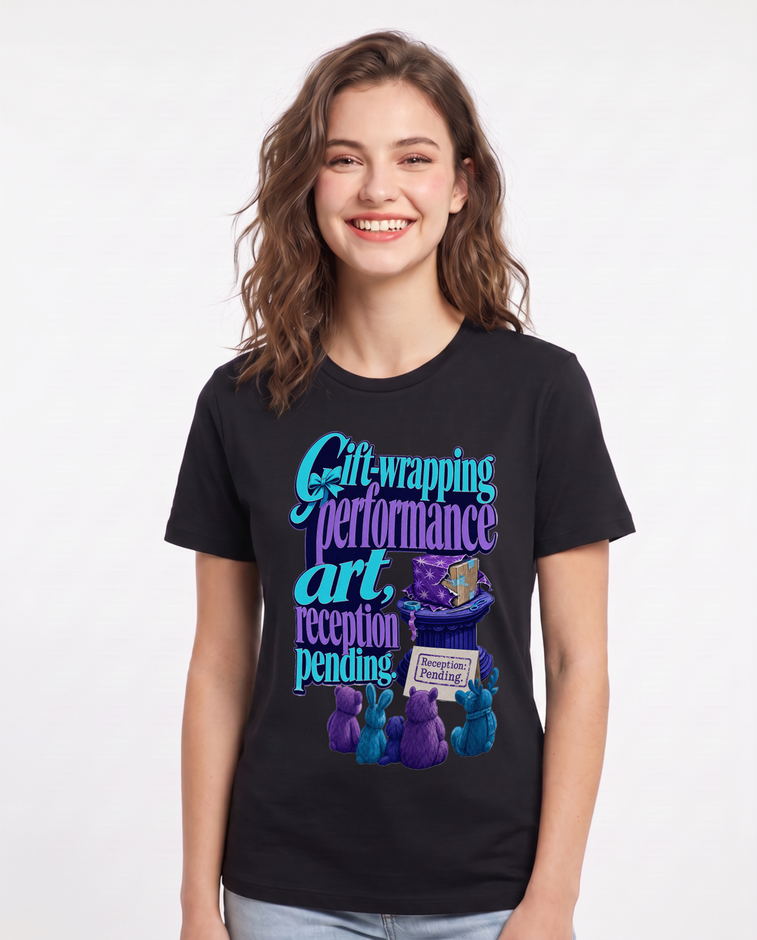 Christmas Black T-Shirt for Women – Holiday Theme Graphic Tee product image 3