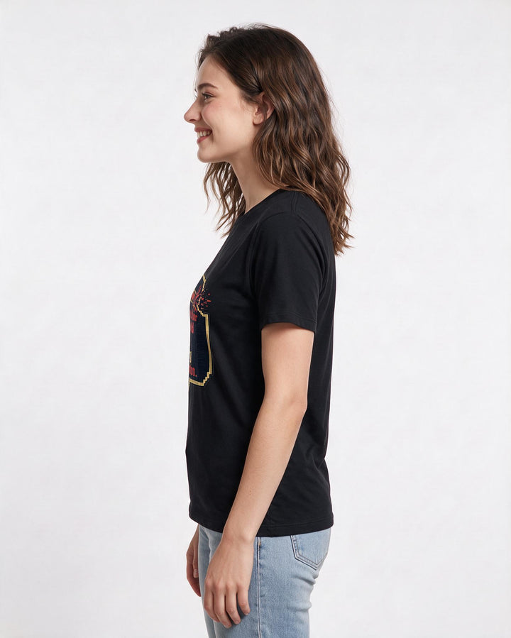 Gaming Women's Black T-Shirt – My charisma bar just glitched during a mandatory conversation product image 2