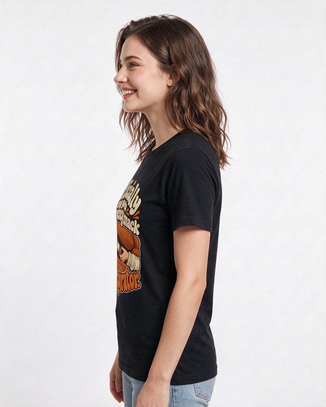 Couples Black T-Shirt for Women – Everyday Expression Graphic Tee product image 2