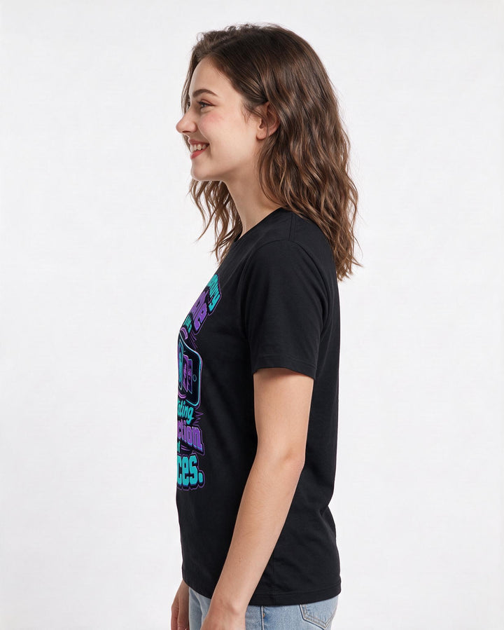 Meme Black T-Shirt for Women – Everyday Expression Graphic Tee product image 2