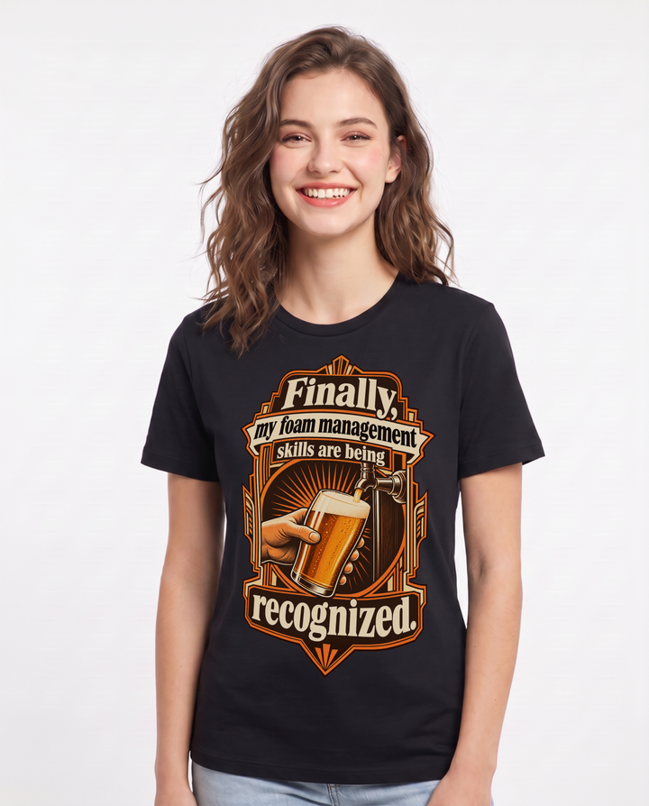 Beer Black T-Shirt for Women – Everyday Expression Graphic Tee product image 3