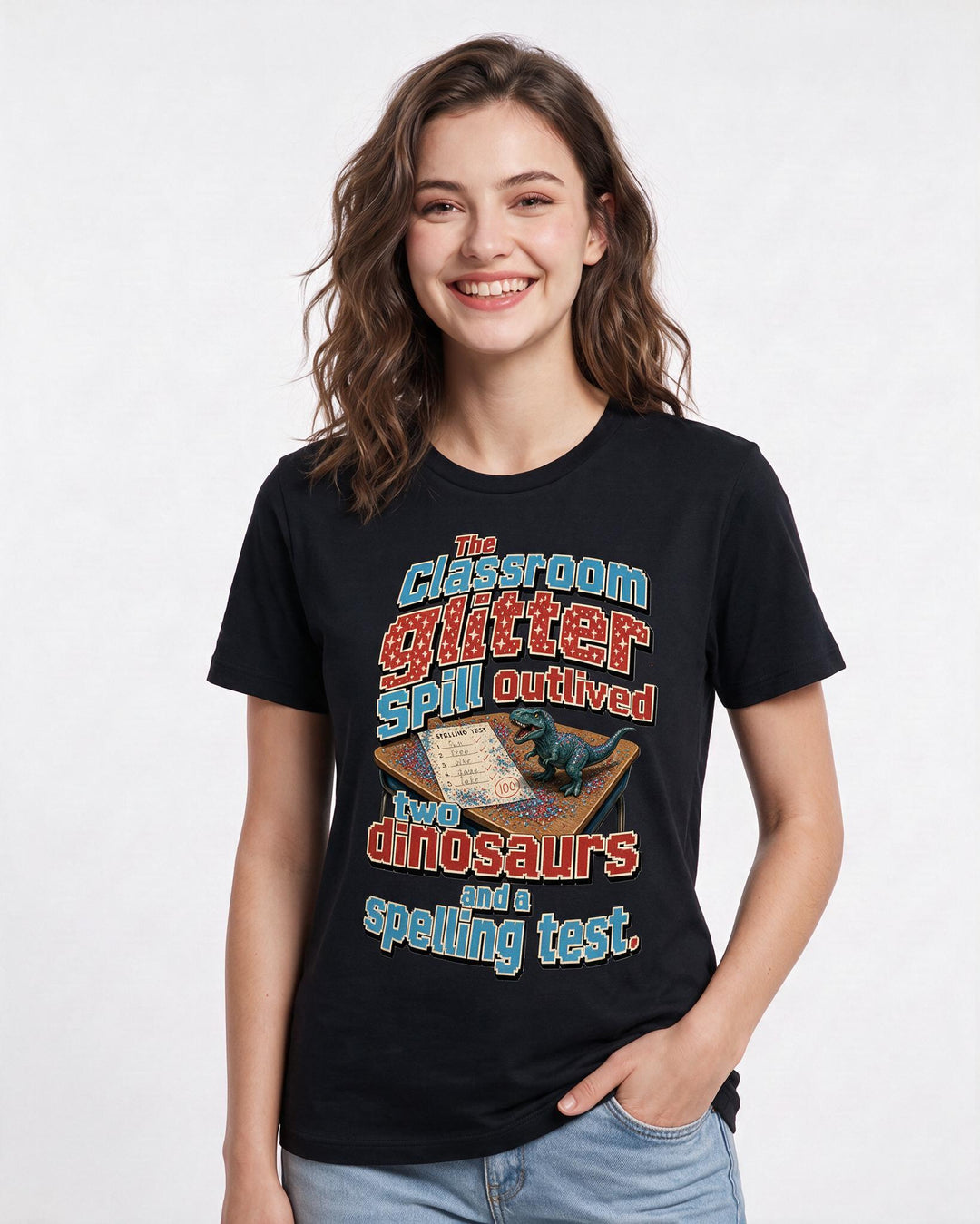 Teacher Black T-Shirt for Women – Everyday Expression Graphic Tee product image 1