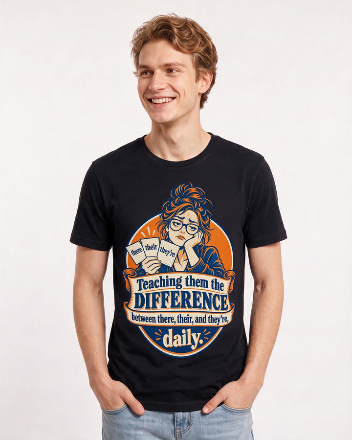 Teacher Black T-Shirt for Men – Everyday Expression Graphic Tee product image 1