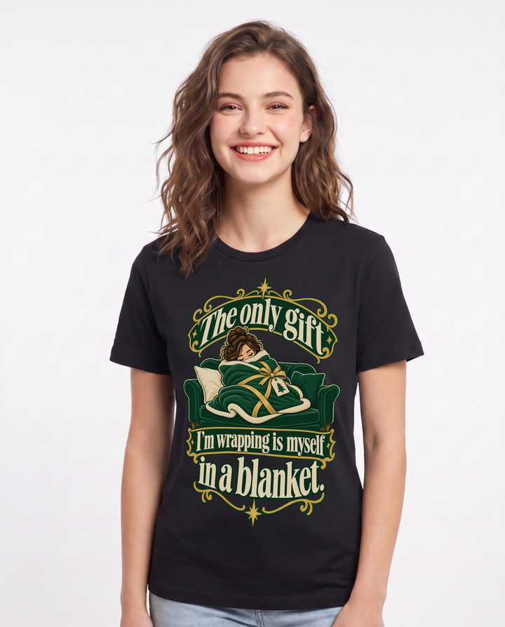 Christmas Black T-Shirt for Women – Holiday Theme Graphic Tee product image 3