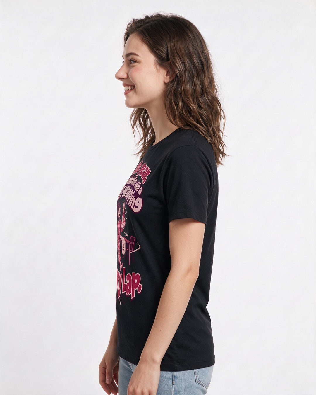 Christmas Black T-Shirt for Women – Holiday Theme Graphic Tee product image 2
