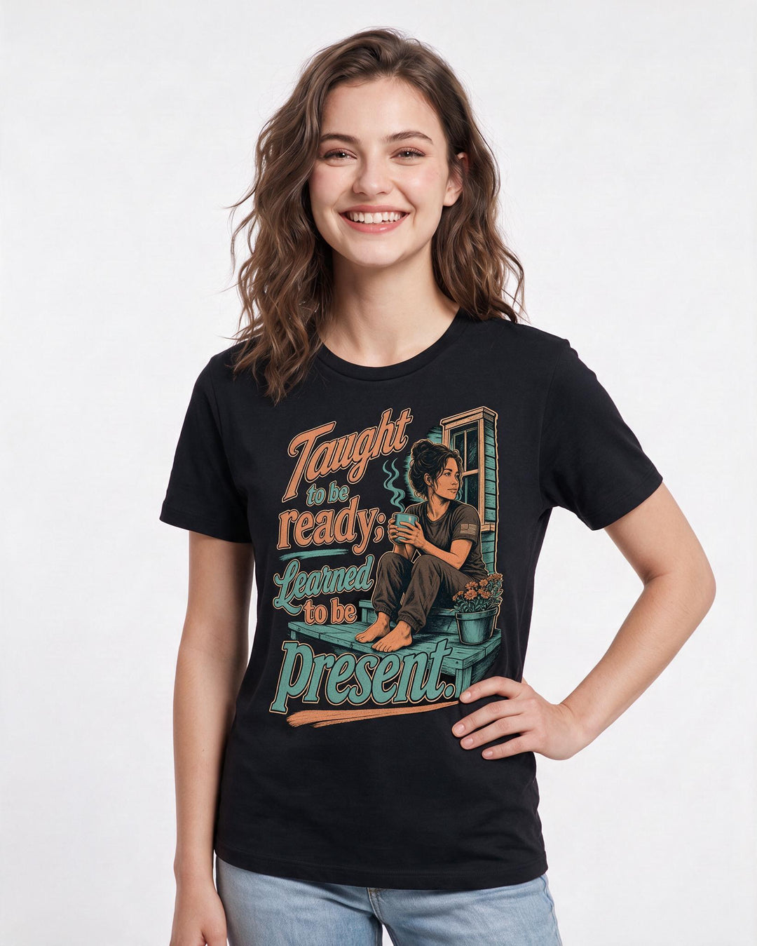 Veteran Black T-Shirt for Women – Everyday Expression Graphic Tee product image 1