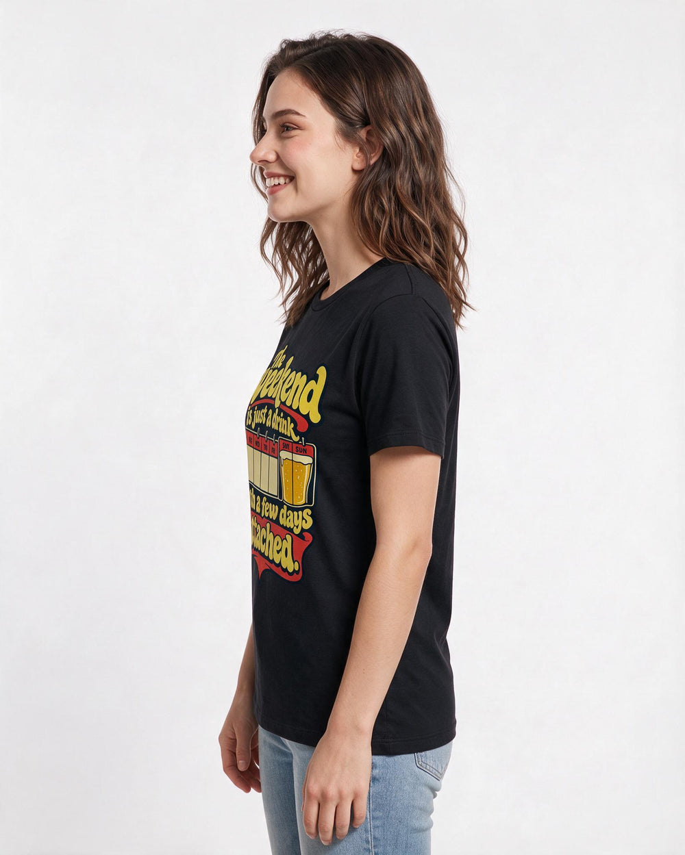 Beer Black T-Shirt for Women – Everyday Expression Graphic Tee product image 2