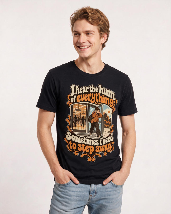 Neurodiversity Black T-Shirt for Men – Everyday Expression Graphic Tee product image 1