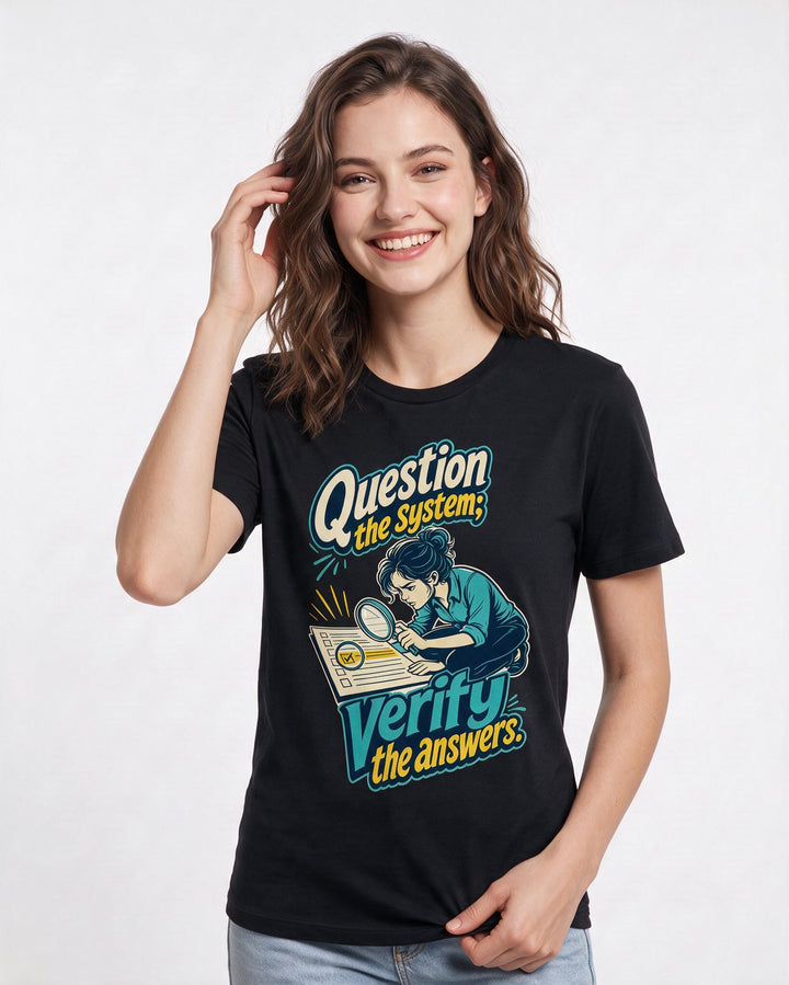 Political Statement Black T-Shirt for Women – Everyday Expression Graphic Tee product image 3
