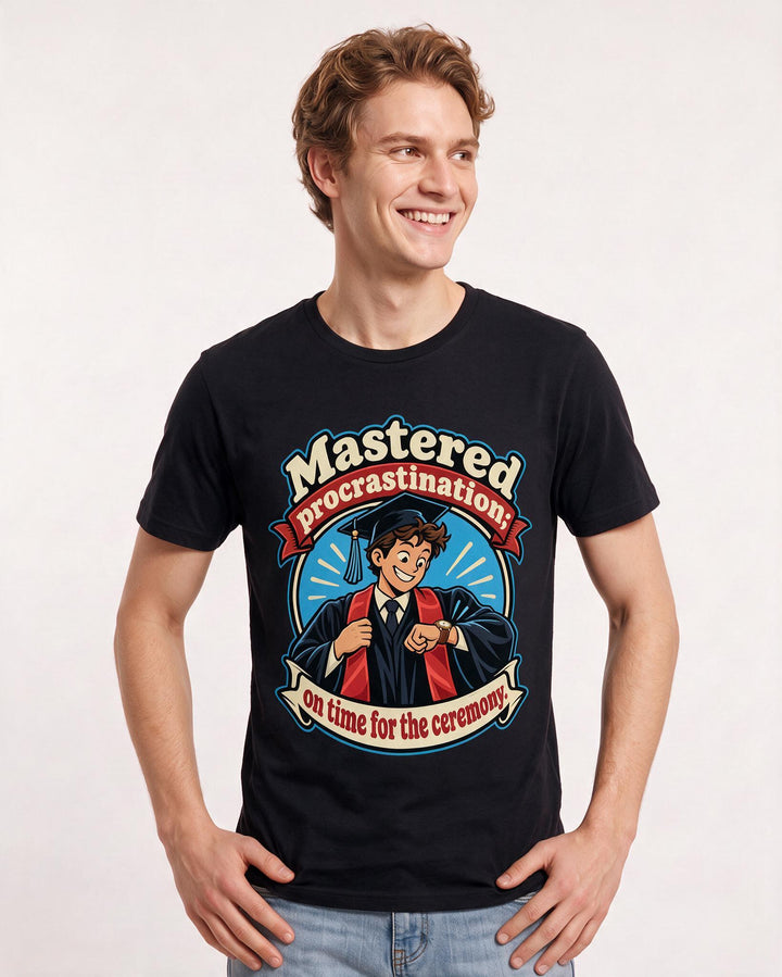 Graduation Black T-Shirt for Men – Everyday Expression Graphic Tee product image 1