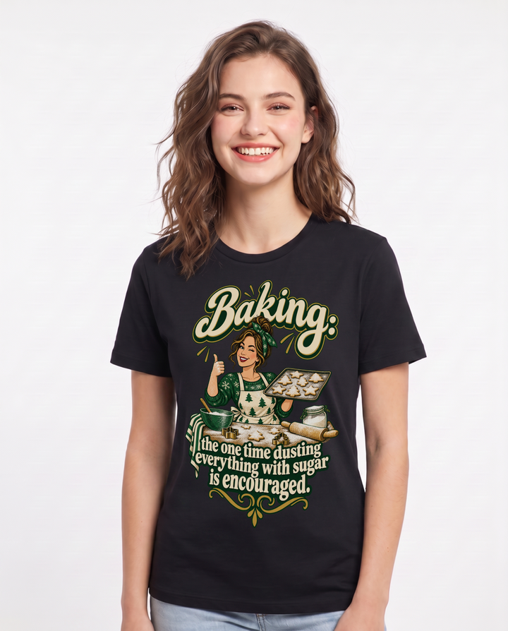Christmas Black T-Shirt for Women – Holiday Theme Graphic Tee product image 3