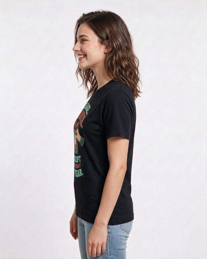 Christmas Black T-Shirt for Women – Holiday Theme Graphic Tee product image 2