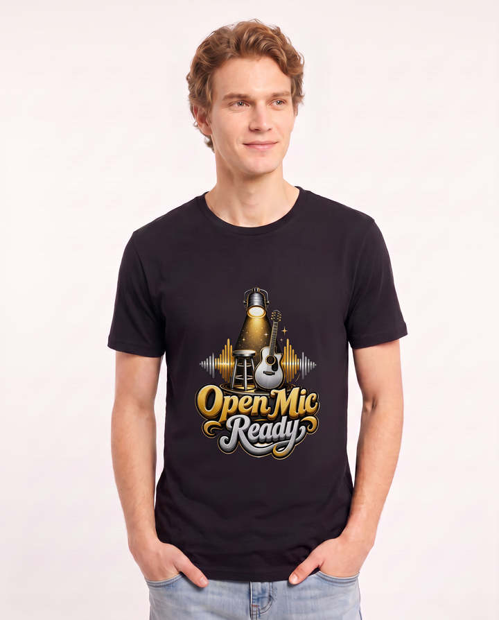 Open Mic Ready Men's Black T-Shirt product image 1