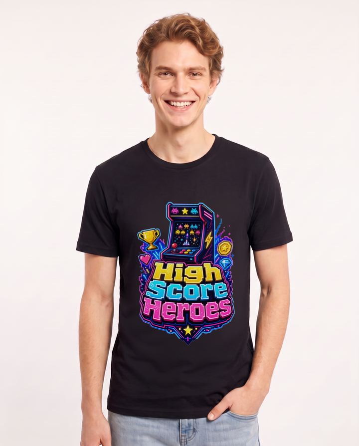 High Score Heroes Men's Black T-Shirt product image 2