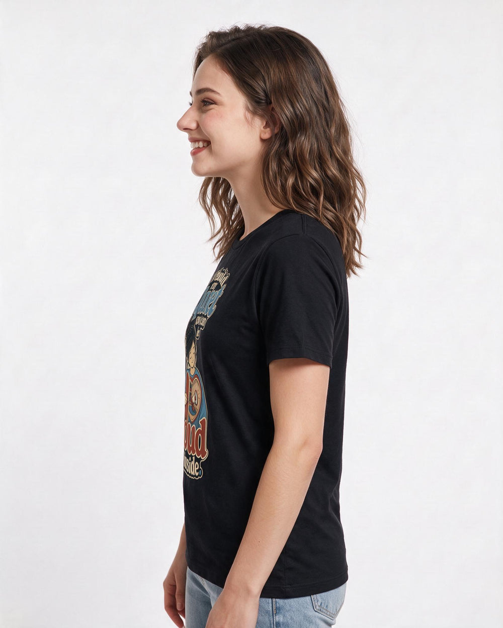 Neurodiversity Women's Black T-Shirt – I rebuild my quiet so I can be loud inside. product image 2