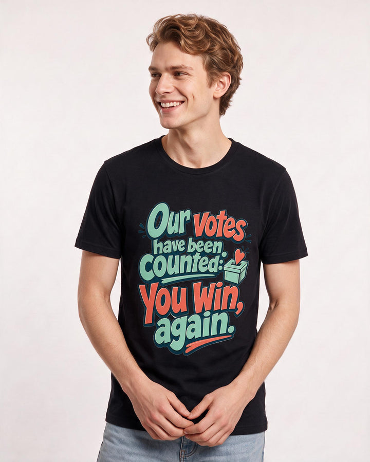 Couples Black T-Shirt for Men – Everyday Expression Graphic Tee product image 1